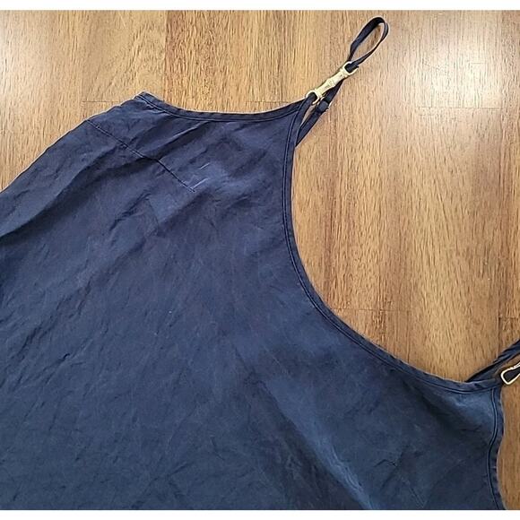Lilly Pulitzer Silk Cami Top M Navy Gold Adjustable Straps Sleeveless - Picture 2 of 10